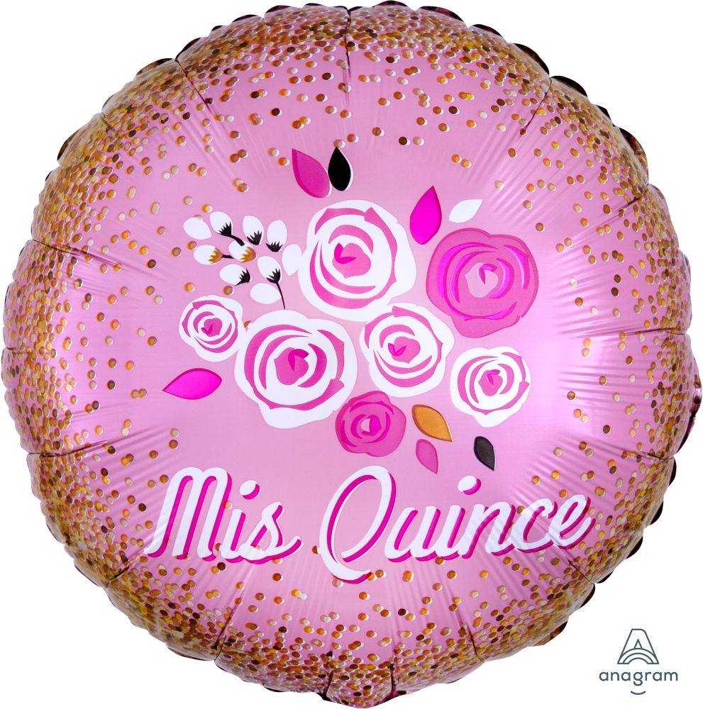 18" Mis Quince Floral Crown Balloon
