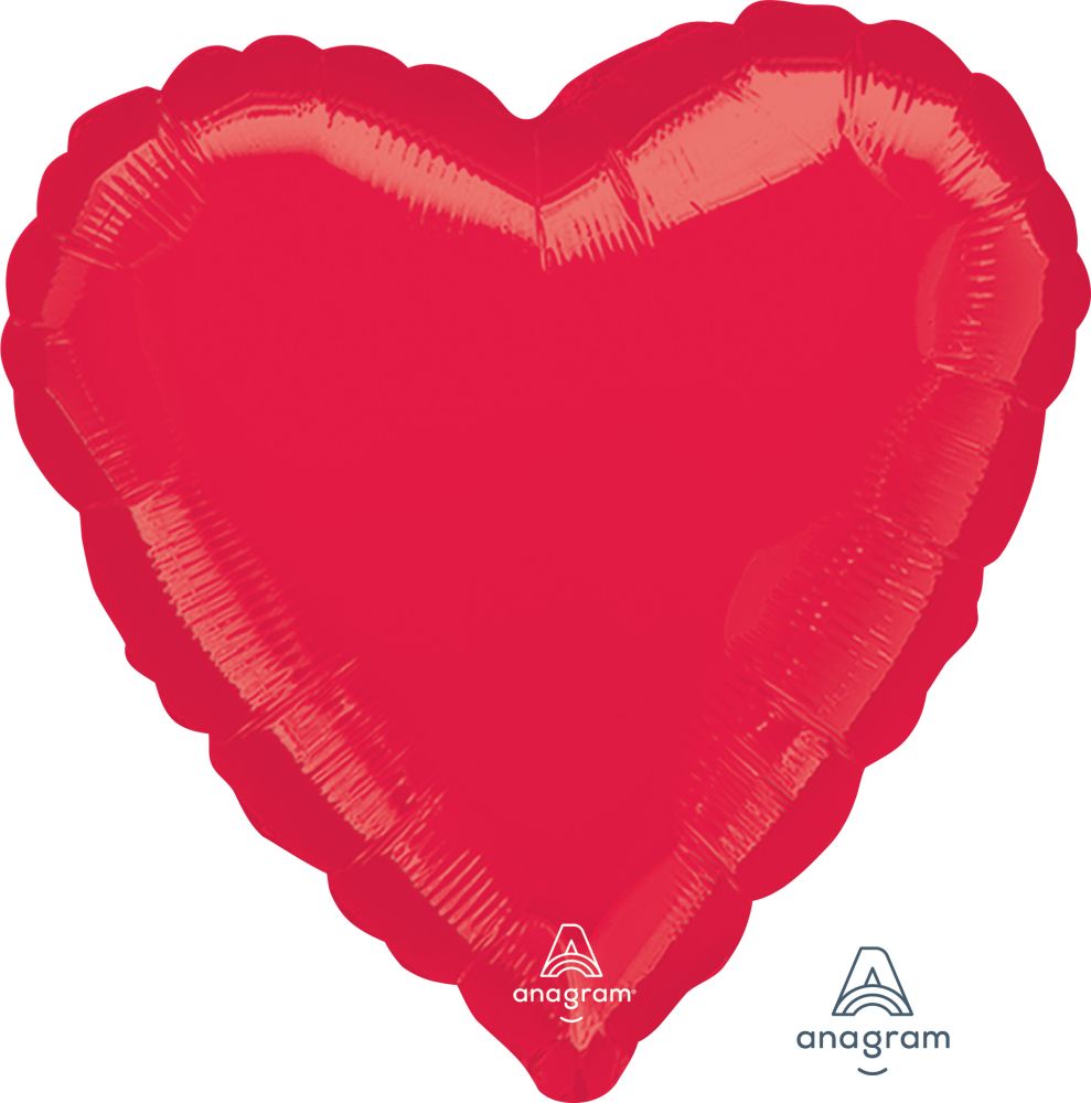 28" Metallic Red Heart (non-packaged) Balloon