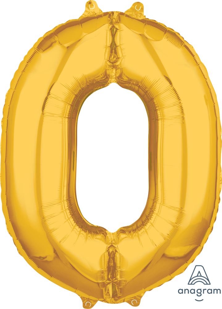 26" Gold Number 0 Balloon