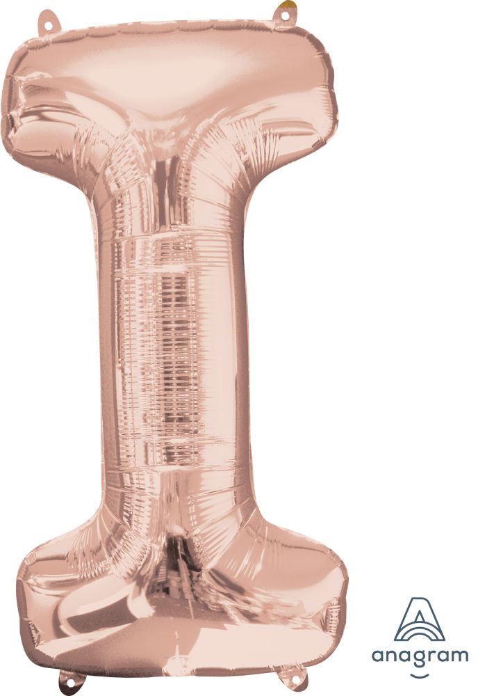 34" Rose Gold Letter I Balloon