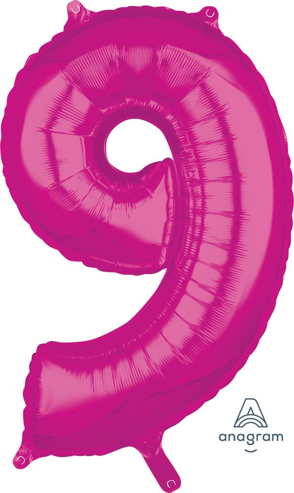 26" Pink Number 9 Balloon