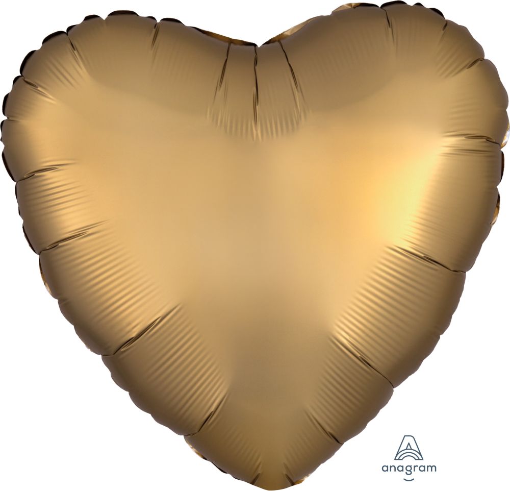 18" Satin Luxe Gold Heart Balloon