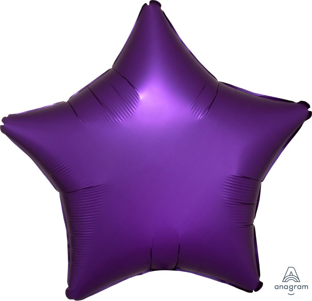 18" Satin Luxe Purple Royale Star Balloon