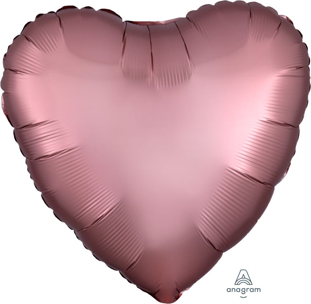 18" Satin Luxe Rose Copper Heart Balloon