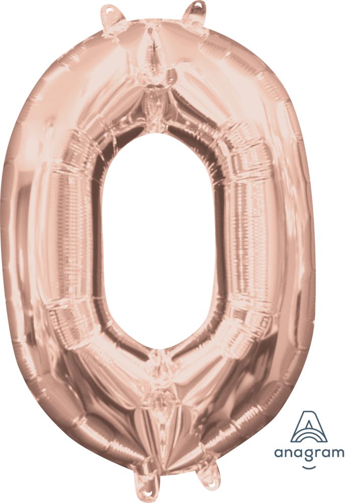 16" Rose Gold Number 0 Balloon