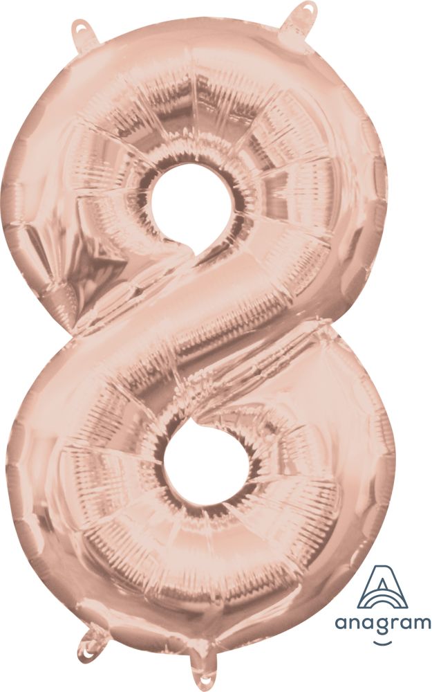 16" Rose Gold Number 8 Balloon