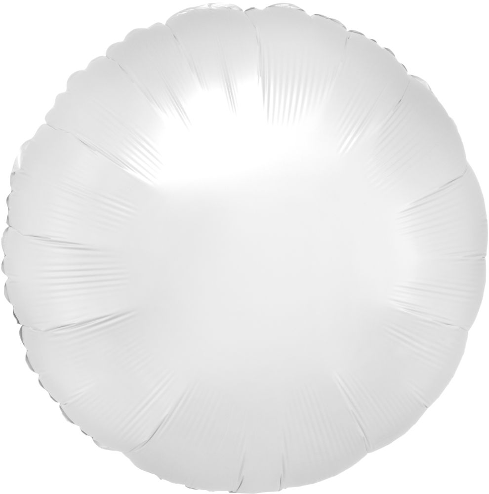 18" Satin Luxe White Circle (non-packaged) Balloon