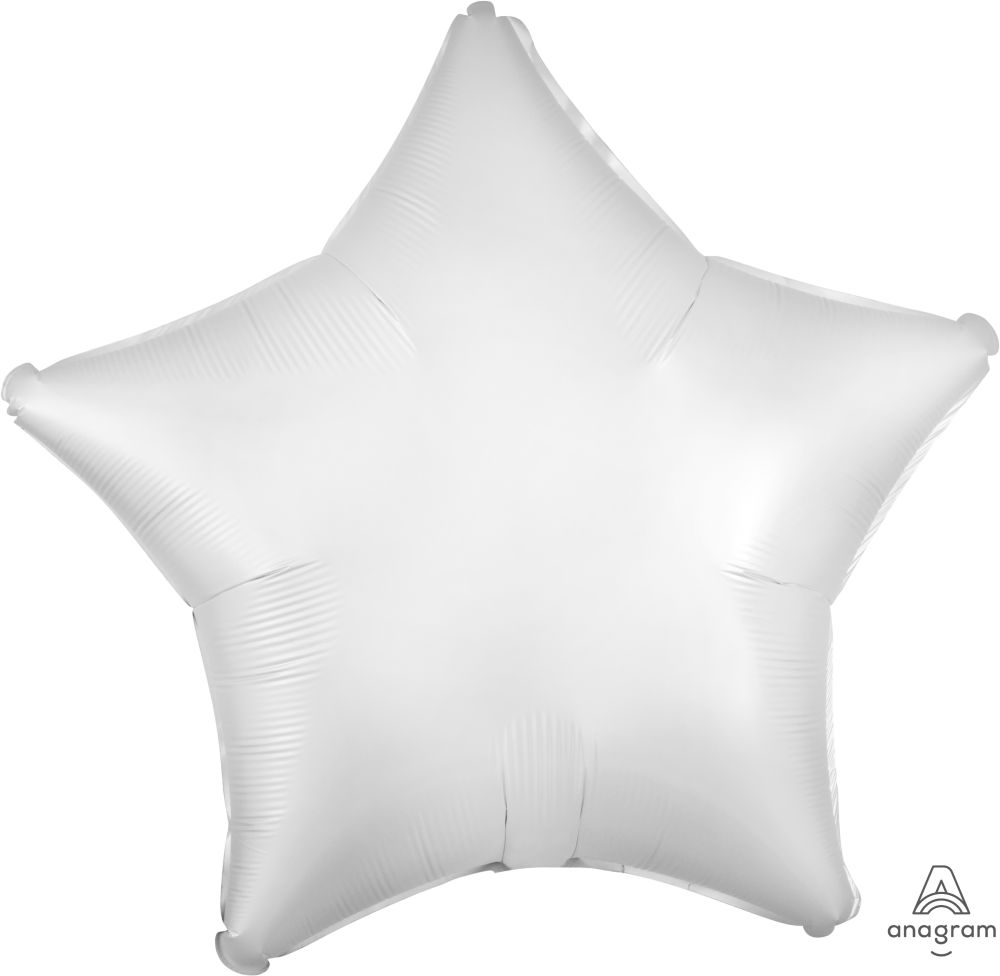 18" Satin Luxe White Star Balloon