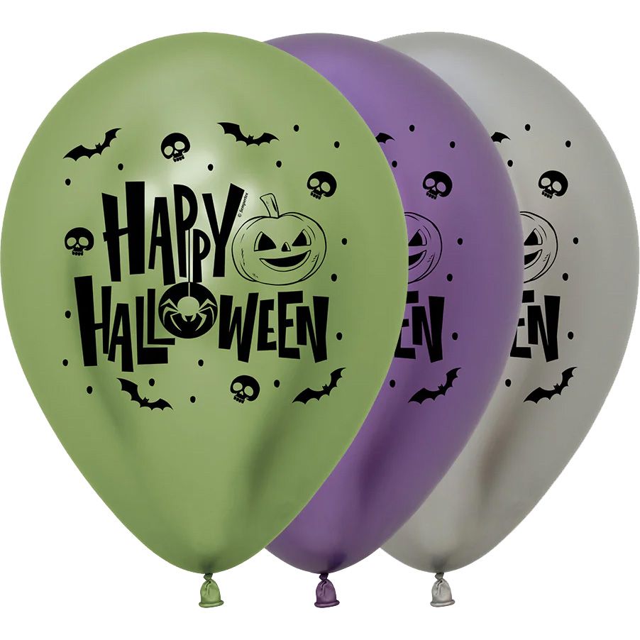 11" Happy Halloween Reflex Assortment (50pcs) Balloons