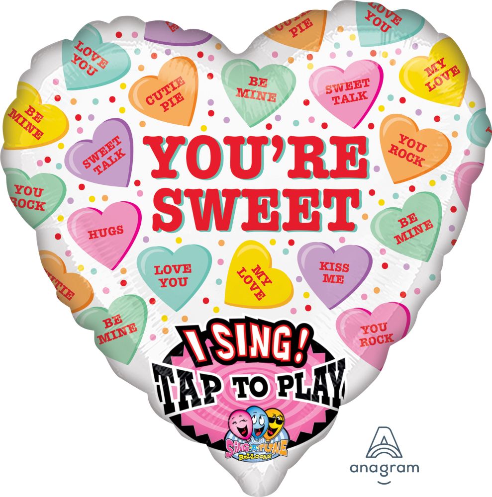 Sing-A-Tune Sweet Candy Hearts Balloon