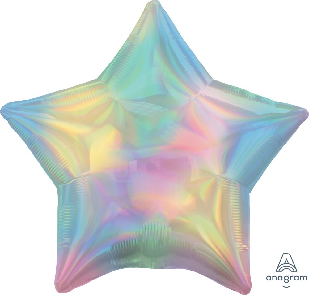 18" Iridescent Pastel Rainbow Star (non-packaged) Balloon