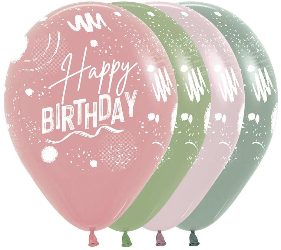 11" Happy Birthday Pastel Dusk Assortment (50pcs) Balloons