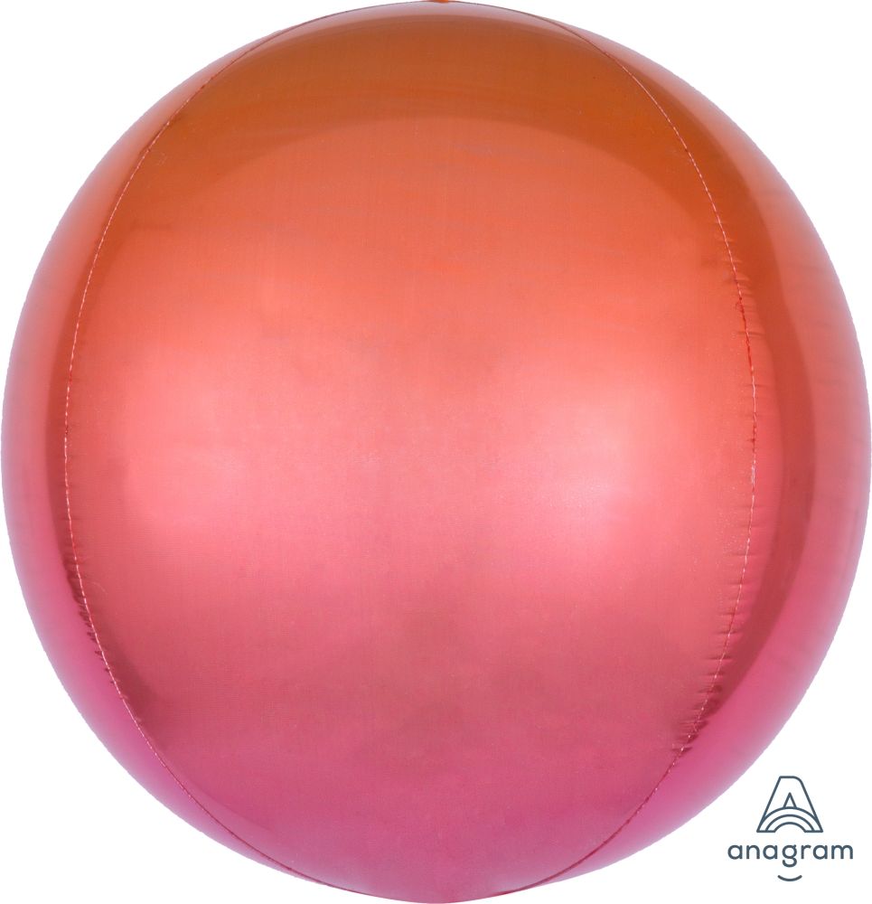 Orbz 16" Ombre Red & Orange Balloon