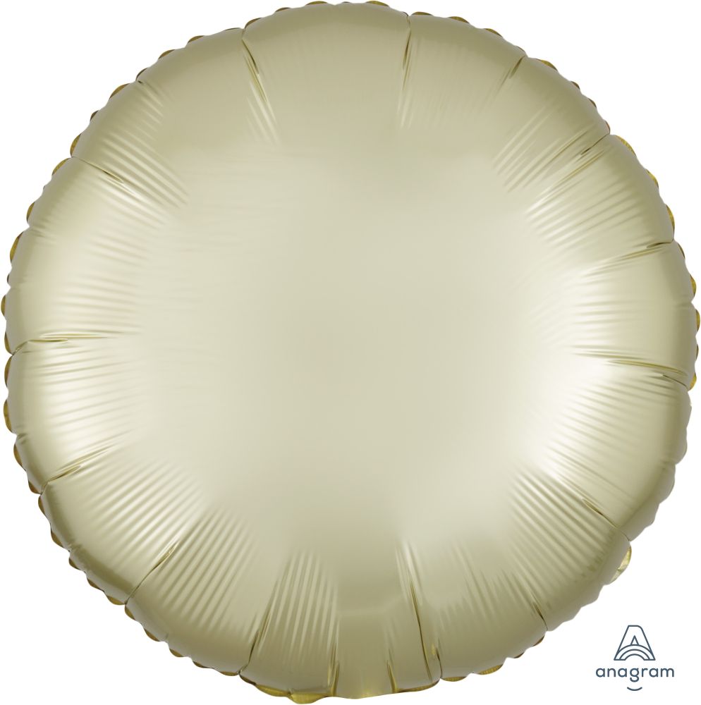 18" Satin Luxe Pastel Yellow Circle Balloon
