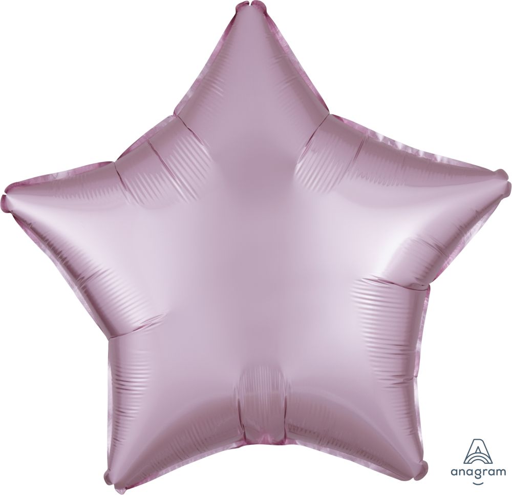 18" Satin Luxe Pastel Pink Star Balloon
