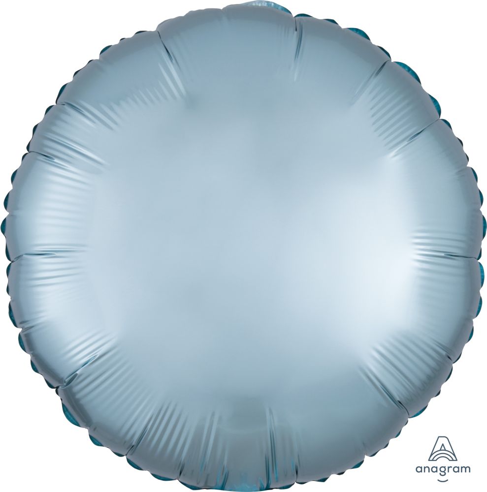18" Satin Luxe Pastel Blue Circle Balloon