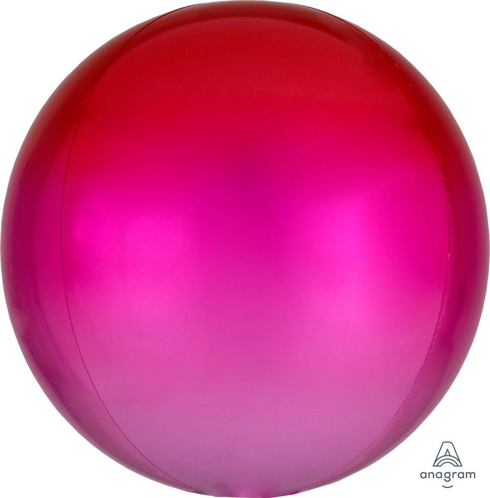 Orbz 16" Ombre Red & Pink Balloon