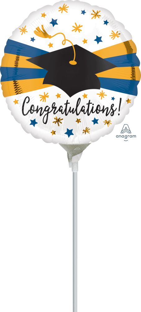 09" Blue and Gold Grad Balloon
