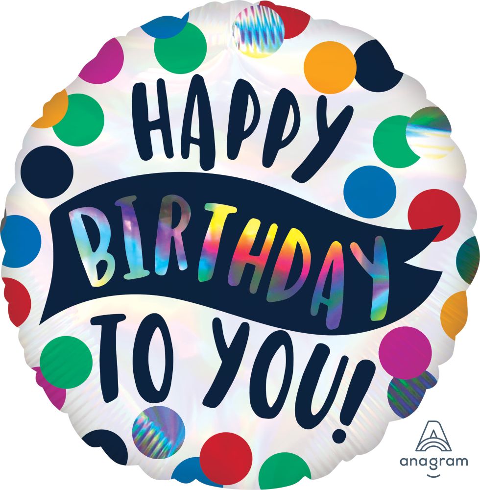 18" Iridescent Time to Party Balloon