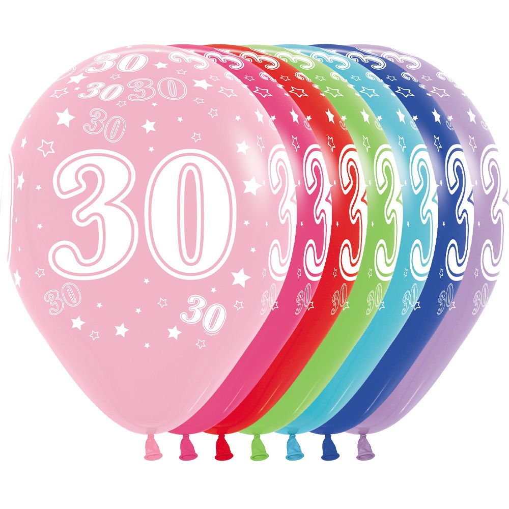 11" Number 30 Assortment (50pcs) Balloons