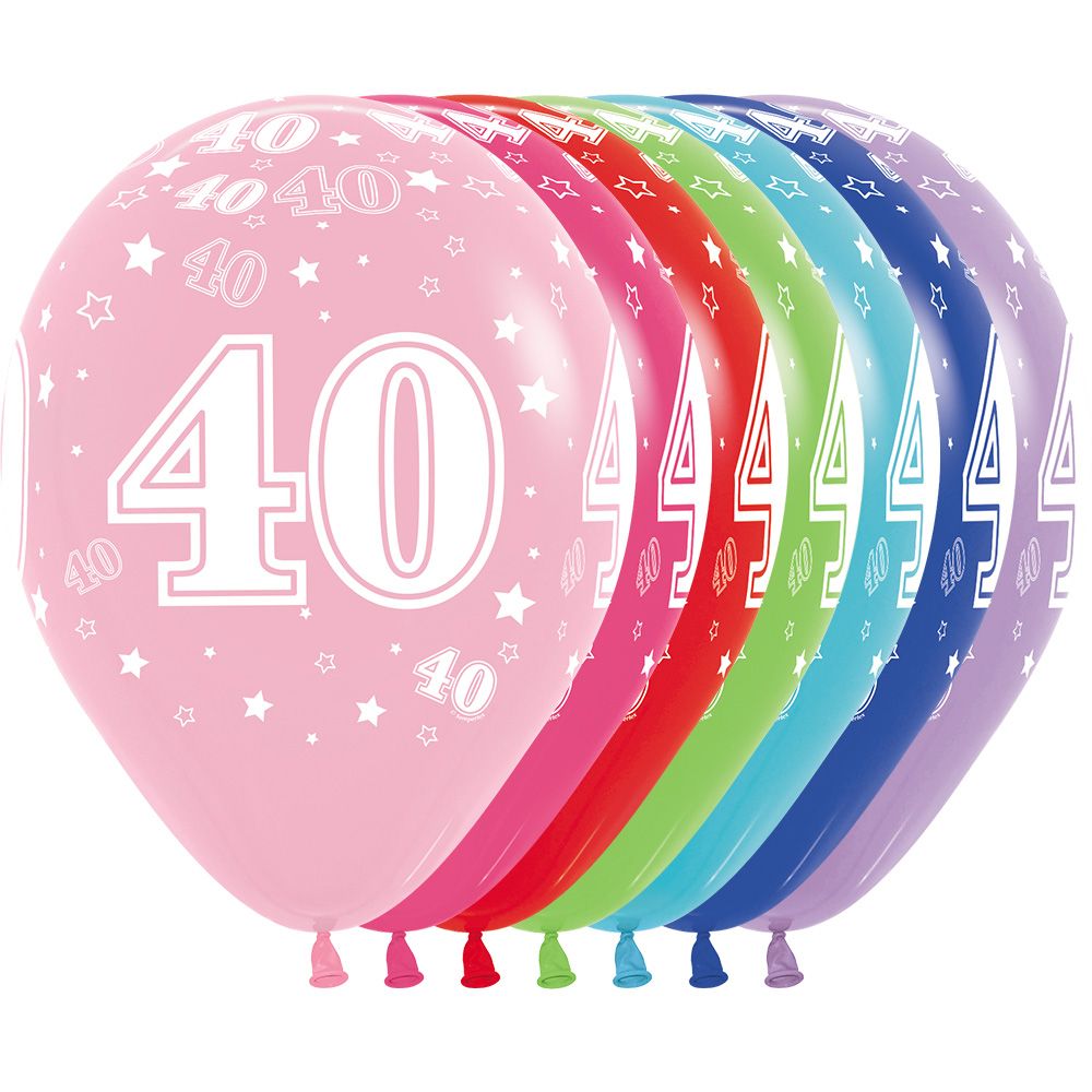 11" Number 40 Assortment (50pcs) Balloons