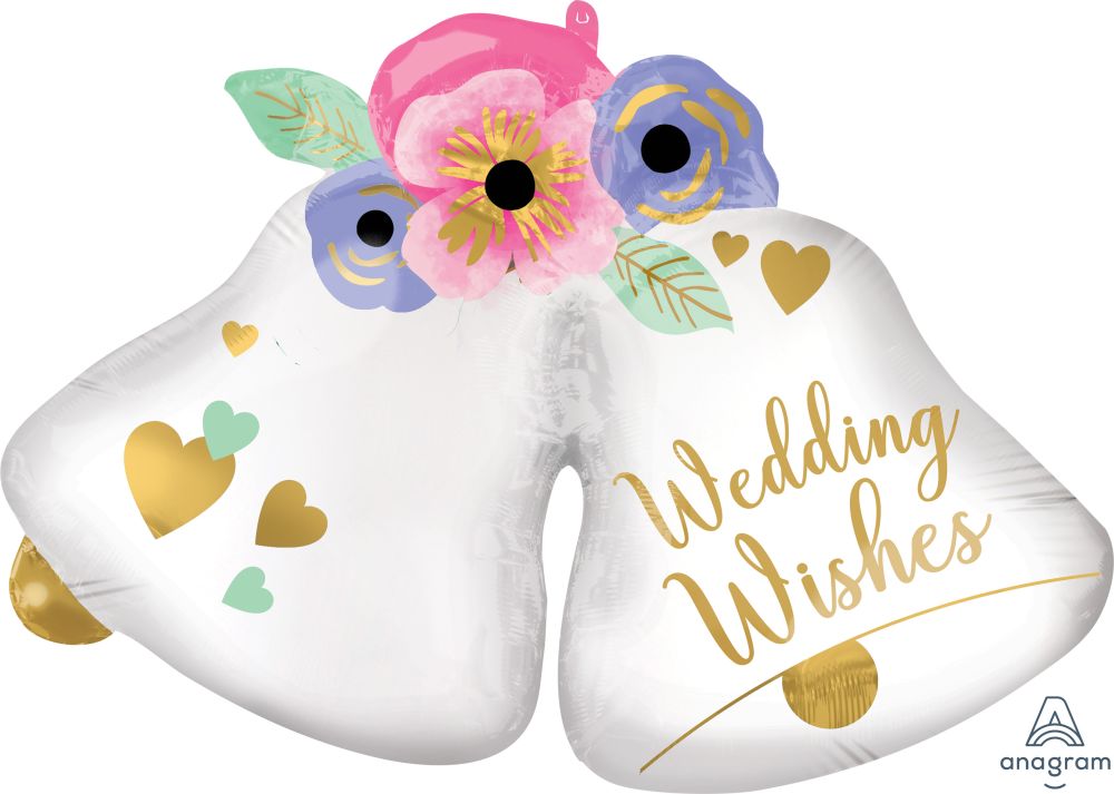 SuperShape Wedding Bells Flowers Balloon