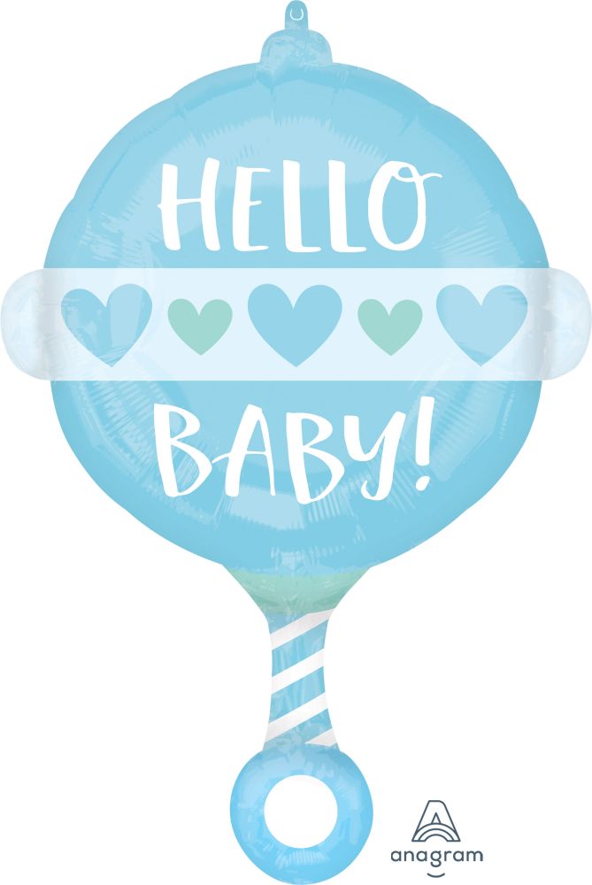 18" Shape Baby Boy Rattle Balloon