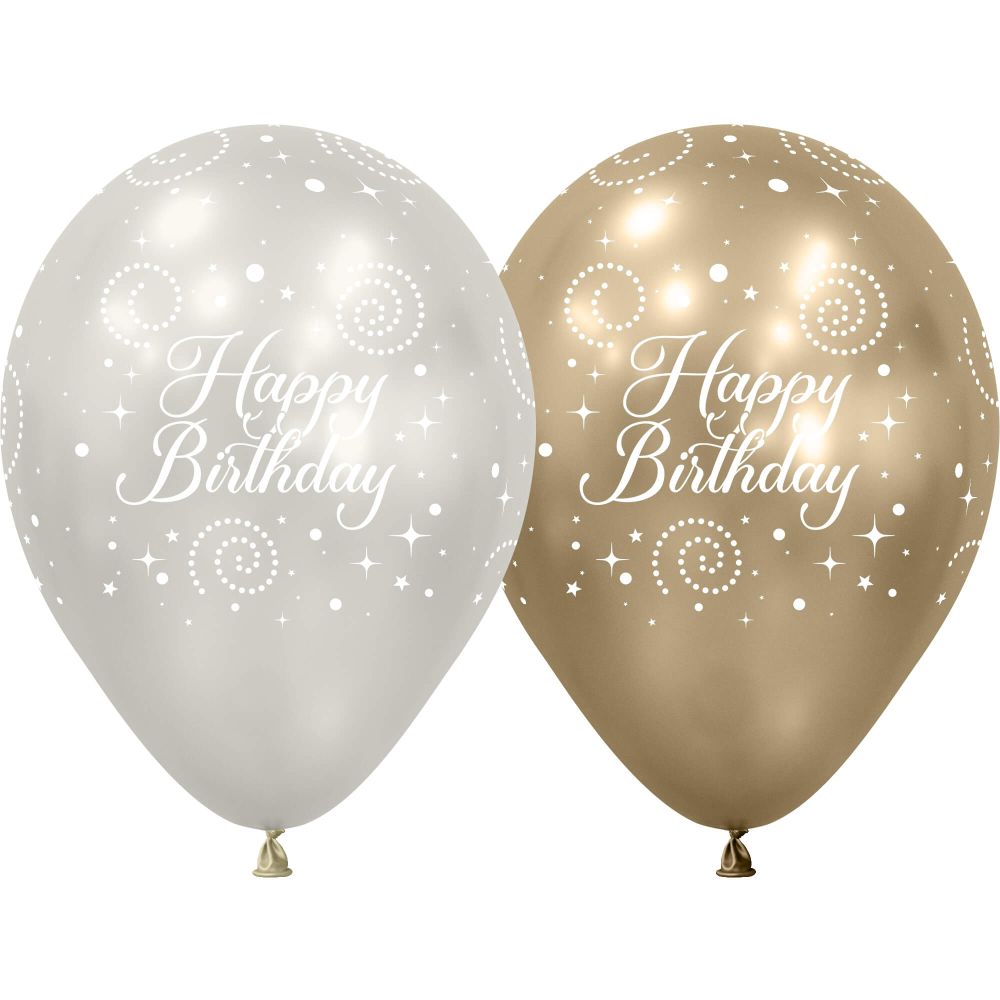 11" Happy Birthday Golden Party (50pcs) Balloons