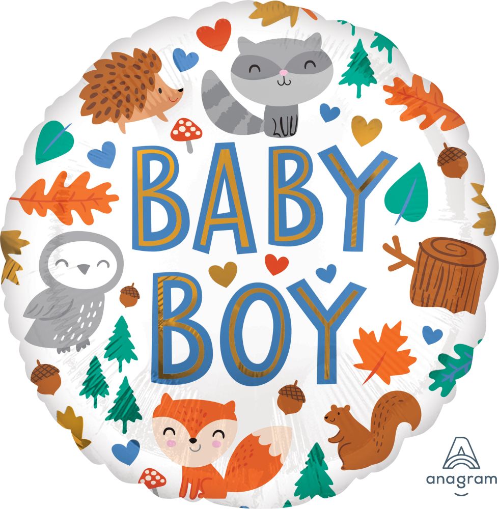 18" Baby Boy Woodland Fun Balloon