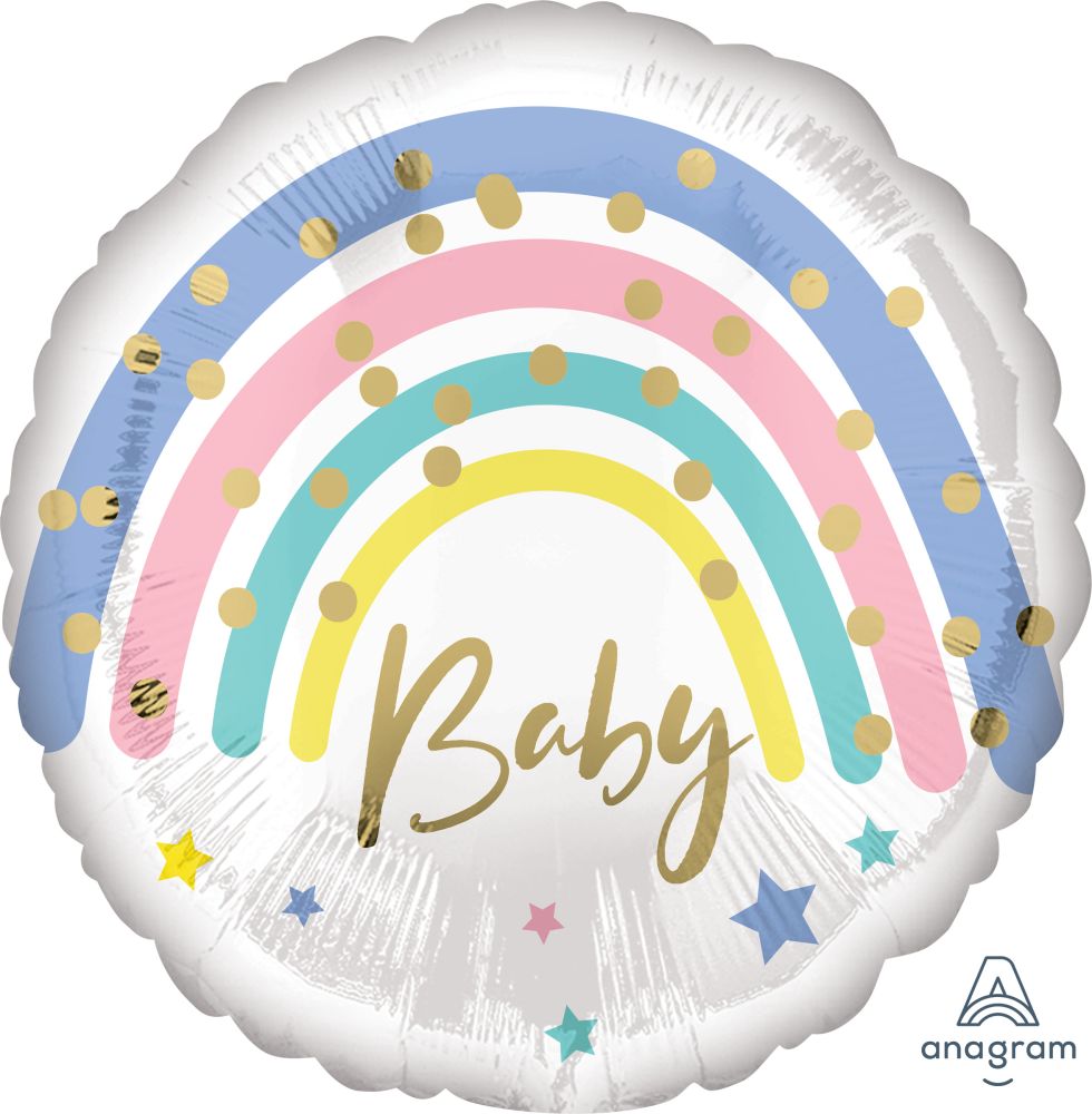 18" Pastel Rainbow Baby Balloon
