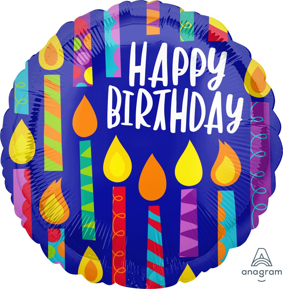 18" Happy Birthday Happy Candles Balloon