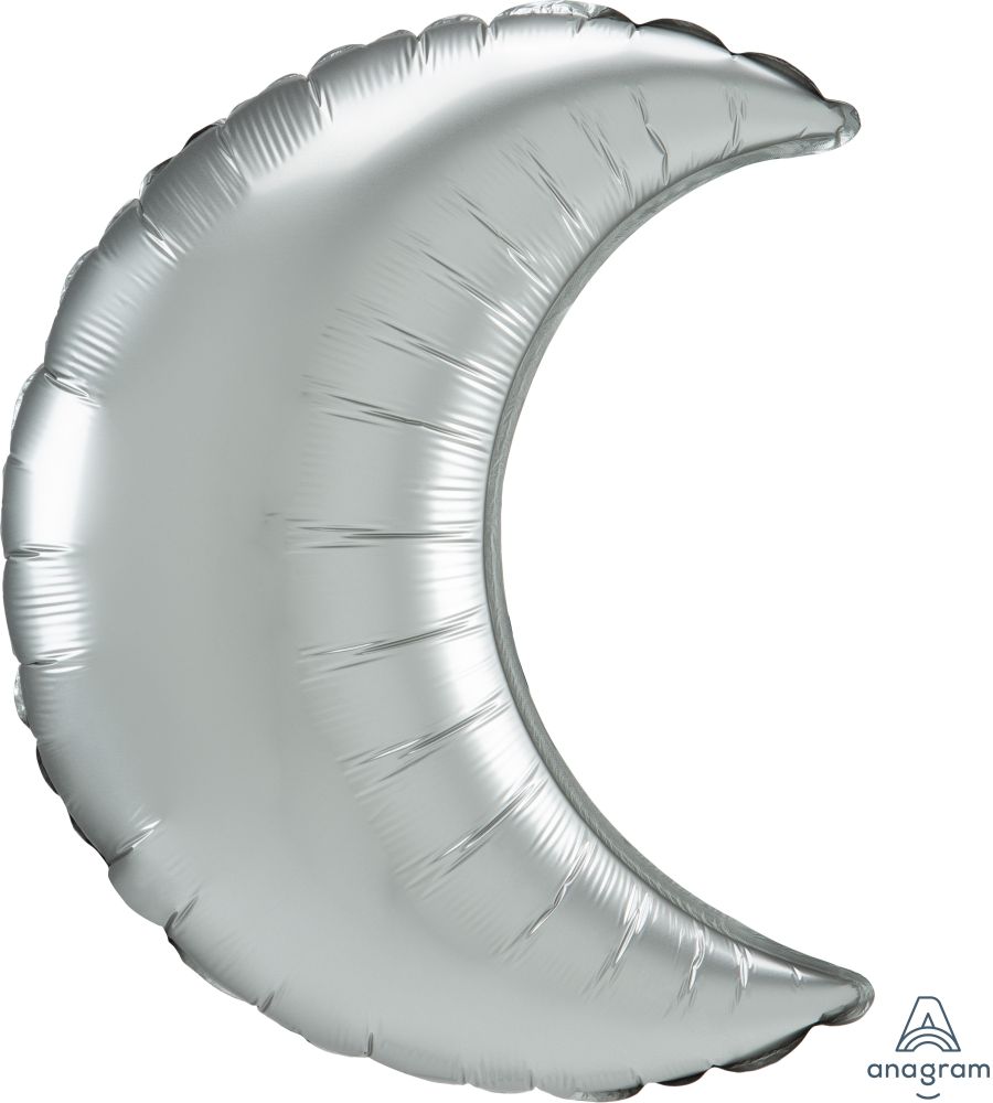 Crescent 35" Platinum Silver Balloon
