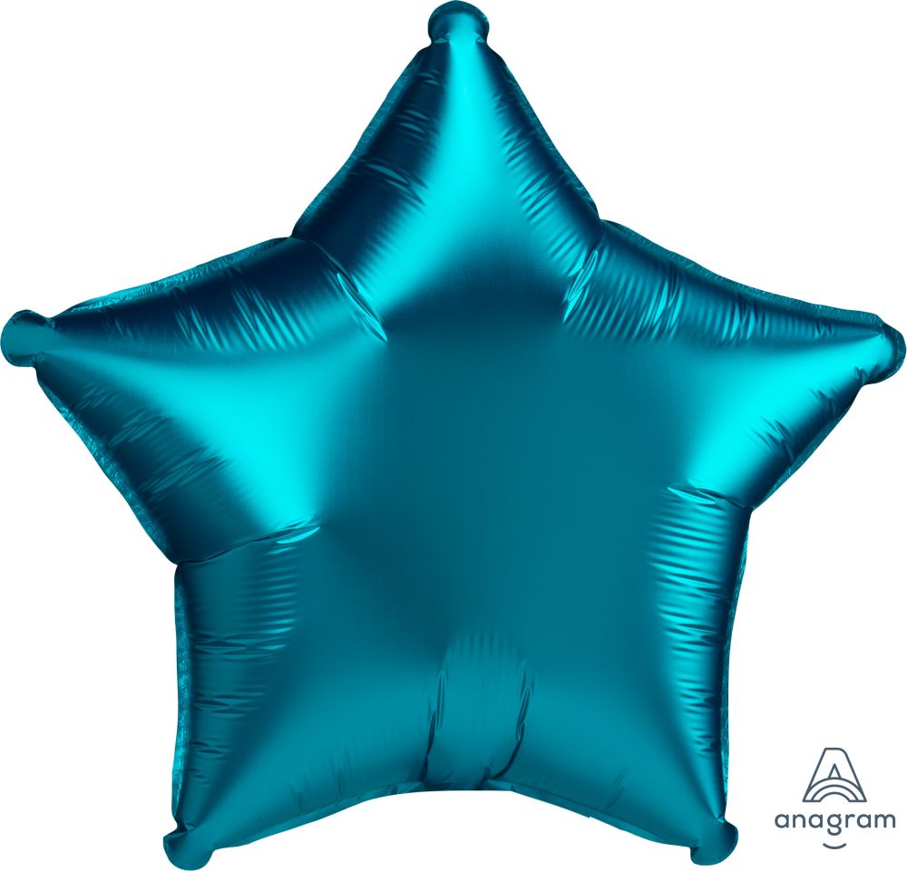 18" Satin Luxe Aqua Star (non-packaged) Balloon