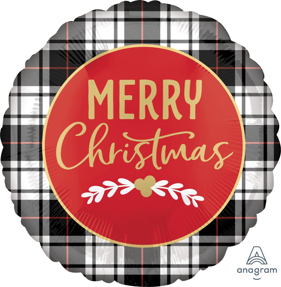 18" Christmas Plaid Balloon