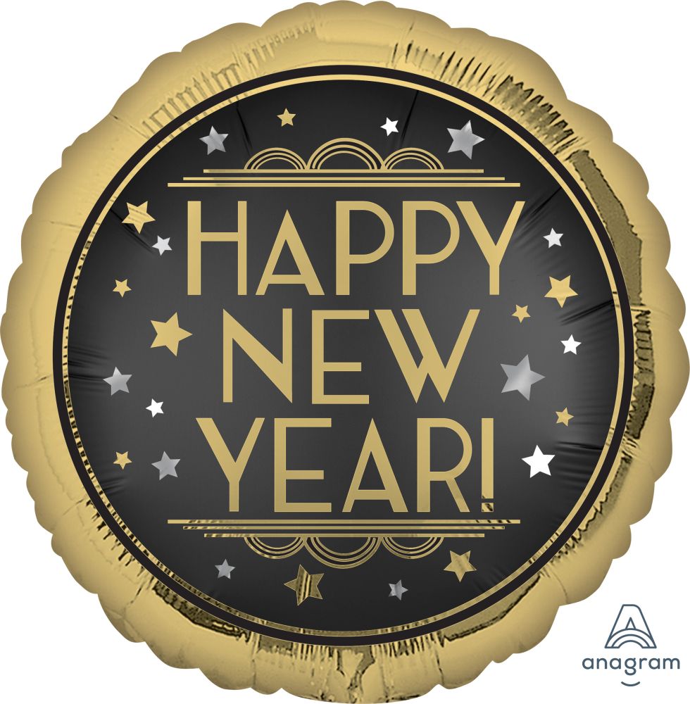 18" Vintage Satin New Year Balloon