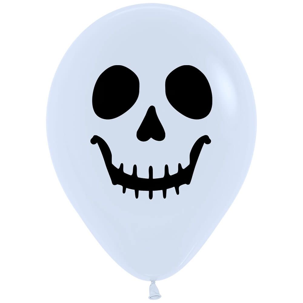 11" Skull Face White (50pcs) Balloons