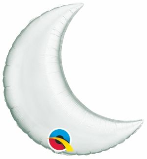 Crescent Moon 09" Silver Balloon