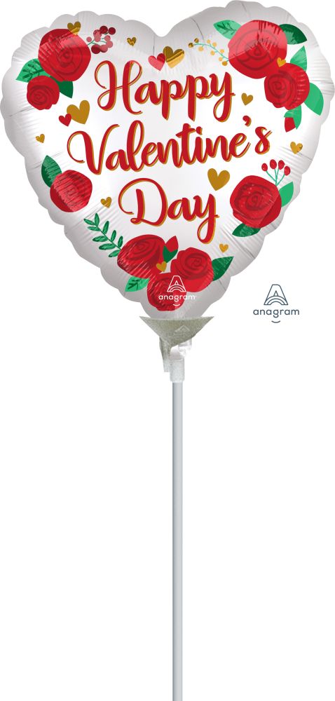 04" Satin Happy Valentines Day Roses Balloon
