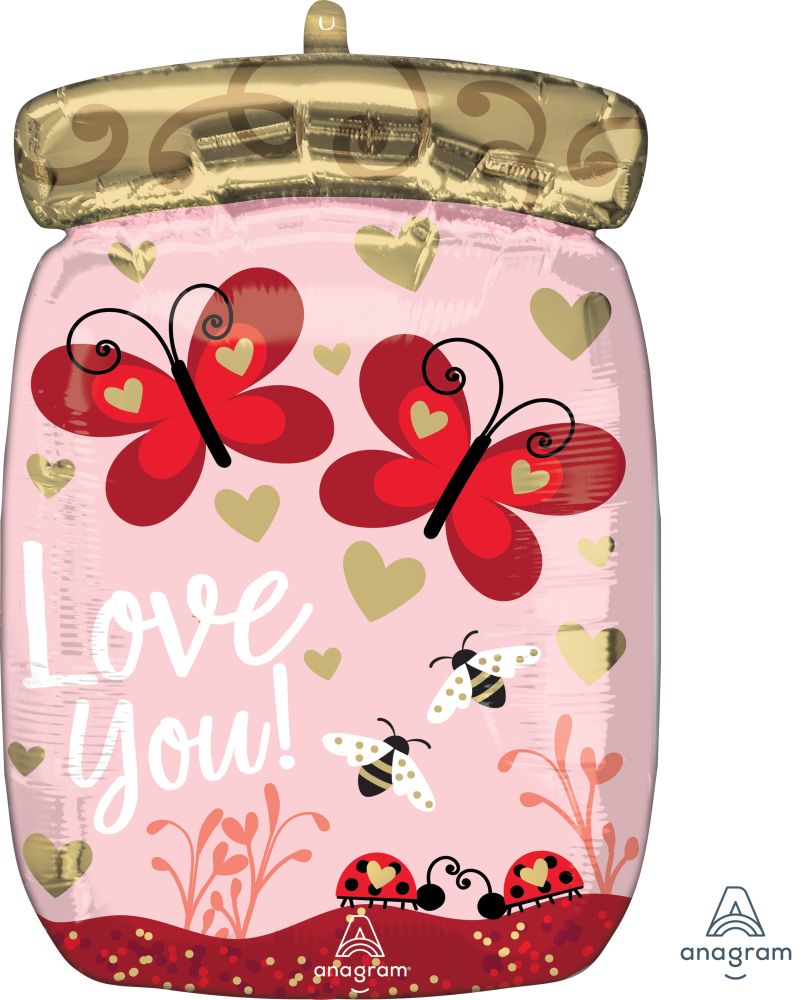18" Shape Love Bugs and Butterflies Balloon