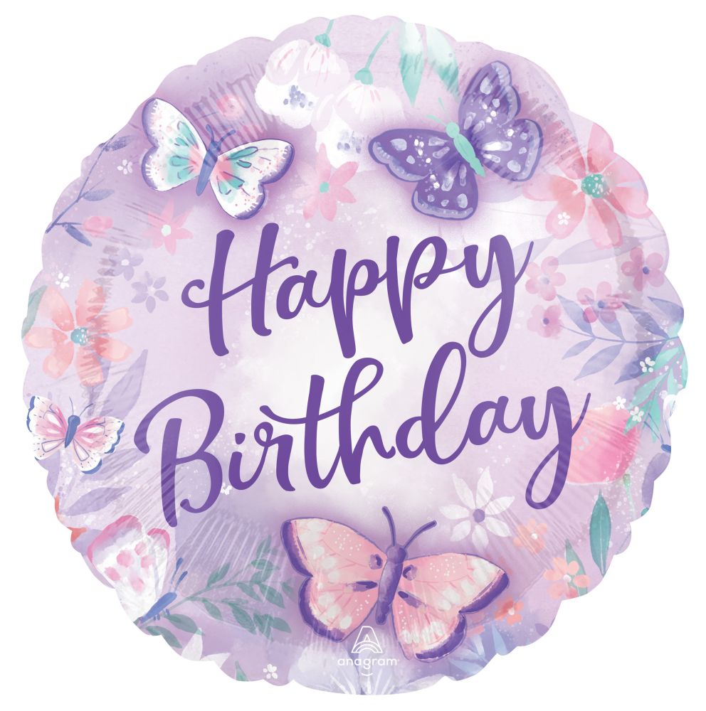 Standard Flutters Happy Birthday Balloon