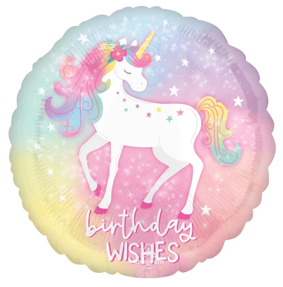 Standard Enchanted Unicorn Birthday Balloon