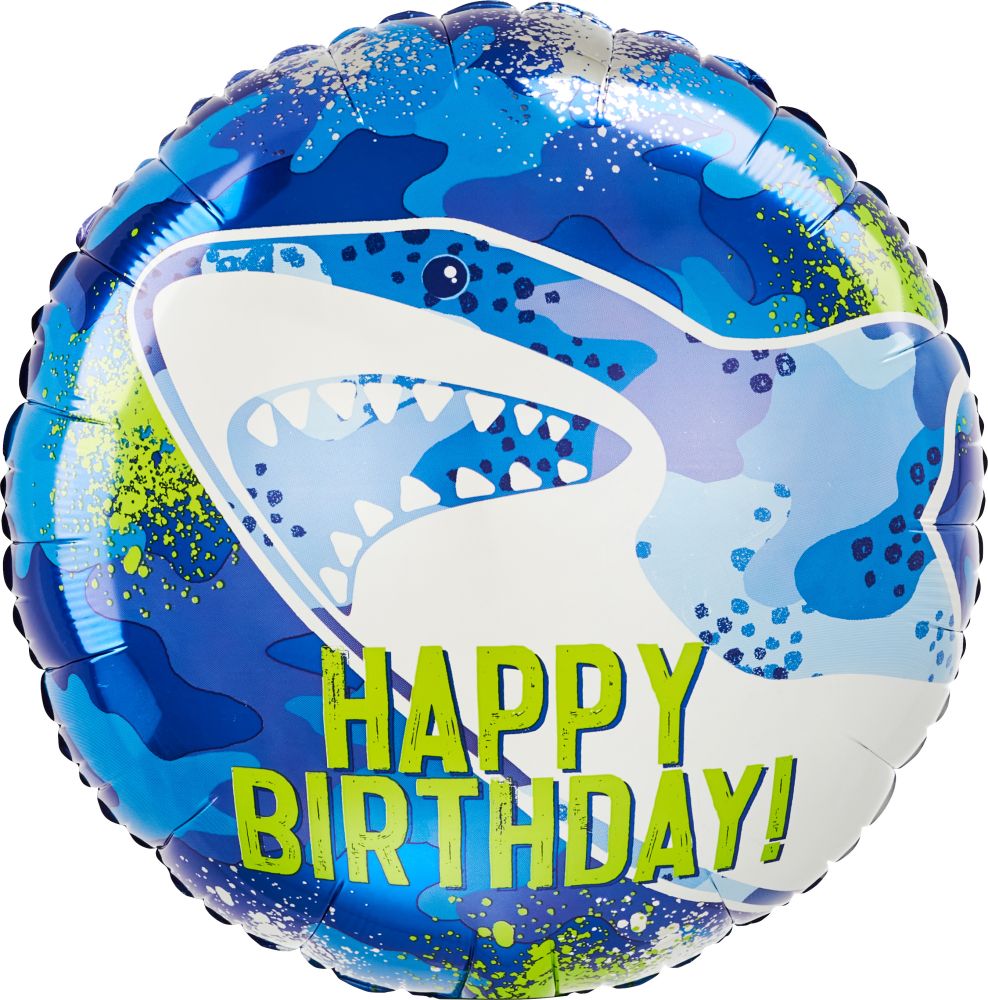 Standard Shark Happy Birthday Balloon