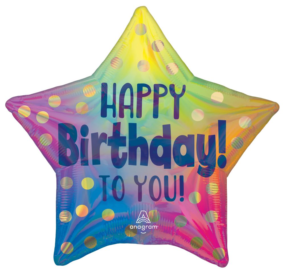 Standard Happy Birthday To You Gold Dots Balloon