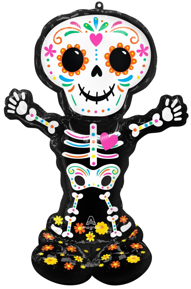 AirLoonz Day of the Dead Standing Skeleton Balloon