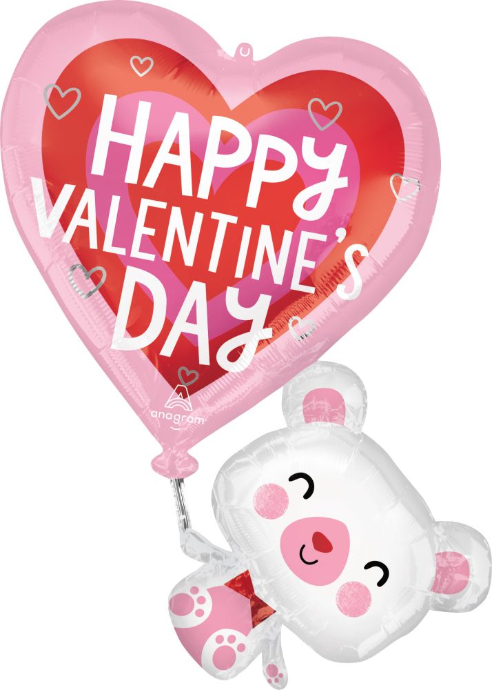 SuperShape Floating Valentines Bear  Balloon