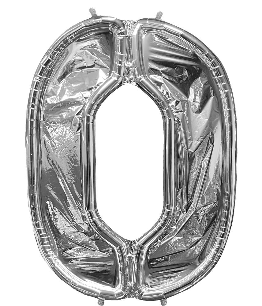 52" BalloonFormz Silver Number 0