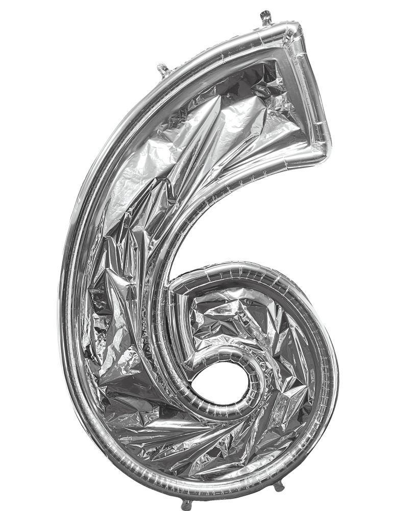 52" BalloonFormz Silver Number 6