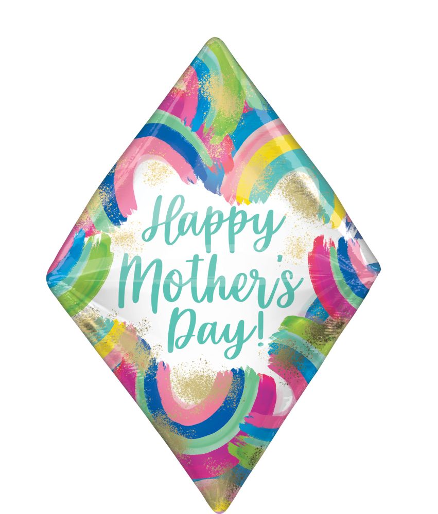 UltraShape Anglez Happy Mothers Day Painted Rainbows Balloon