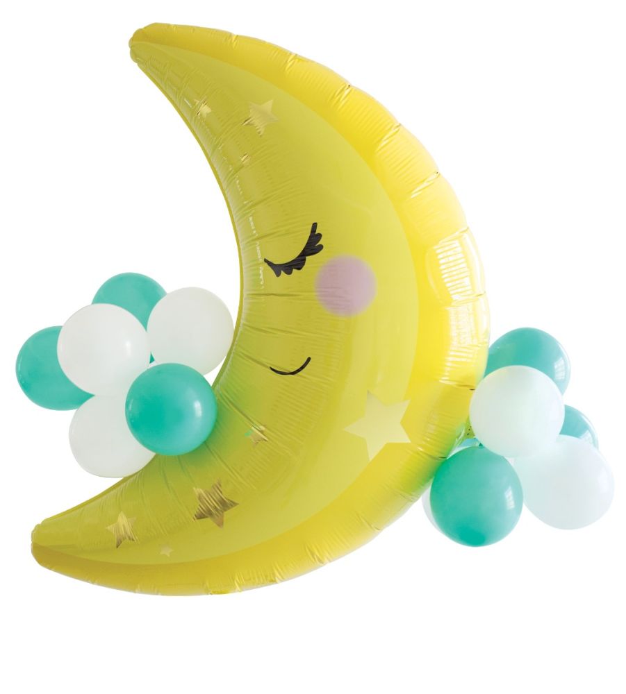 Latex Accented Supershape Moon Balloon