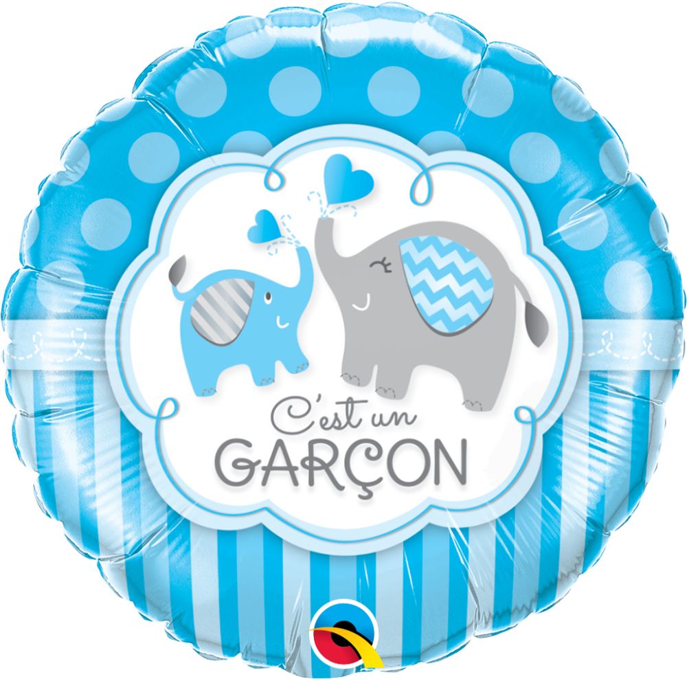 18" Cest Un Garcon Elephants Balloon